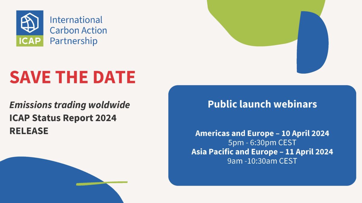 New ICAP Status Report 2024 on Emissions Trading Worldwide – launching April 10 and 11